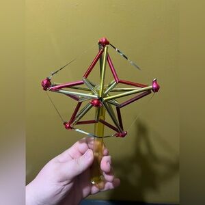 Vintage Mercury Glass Christmas Tree topper Star